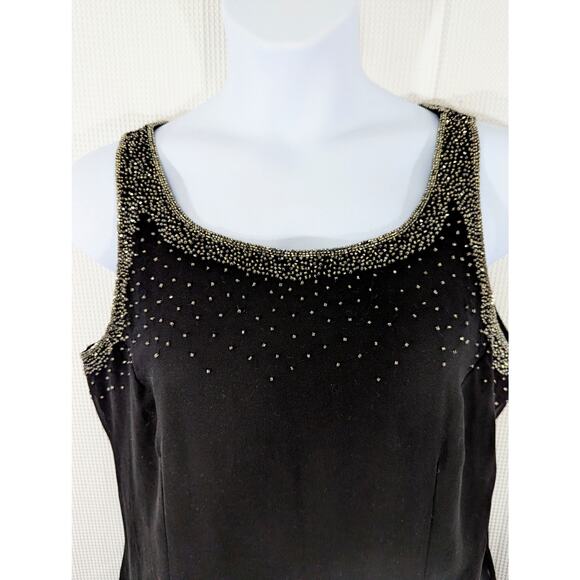 JMD NEW YORK! GORGEOUS BLACK W/IRIDESCENT SILVER BEADING GOWN, DRESS! SZ 2X - Picture 5 of 9